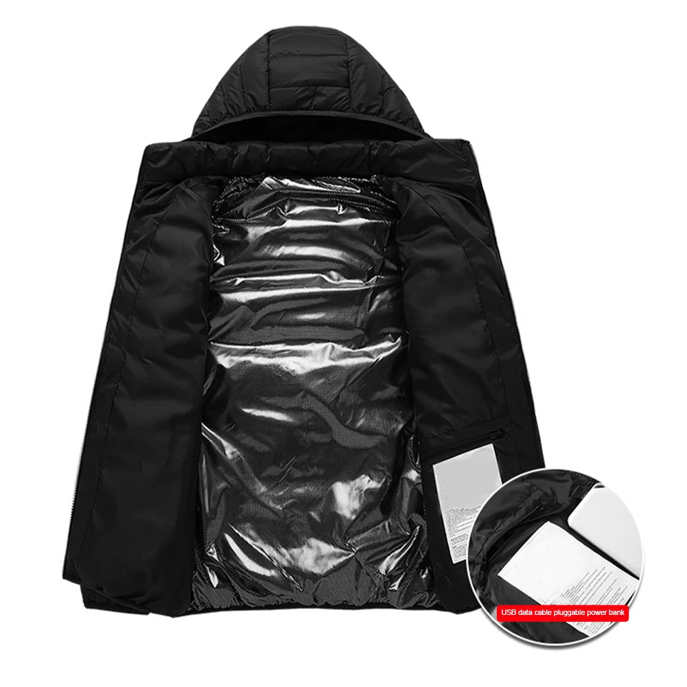 15 Areas Heated Jacket USB Men\'s Women\'s Winter Outdoor Electric Heating Jackets Warm Sports Thermal Coat Clothing Heatable Vest