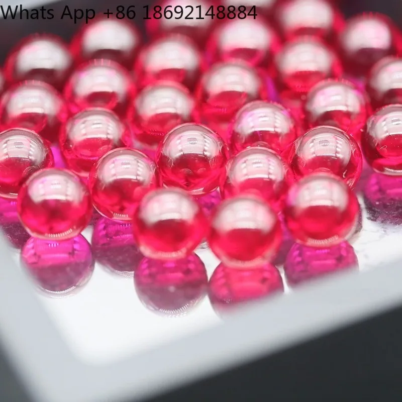 Red corundum round beads 2mm-12mm corundum artificial red treasure loose stone, hardness 9.0