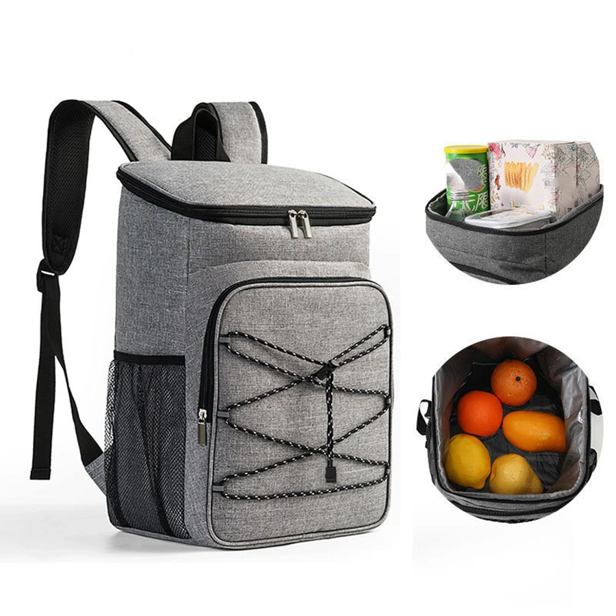 New 18L Portable Thermal Lunch Bag Food Box Durable Waterproof Cooler Ice Insulated Case Camping Oxford Dinner Backpacks Icebox