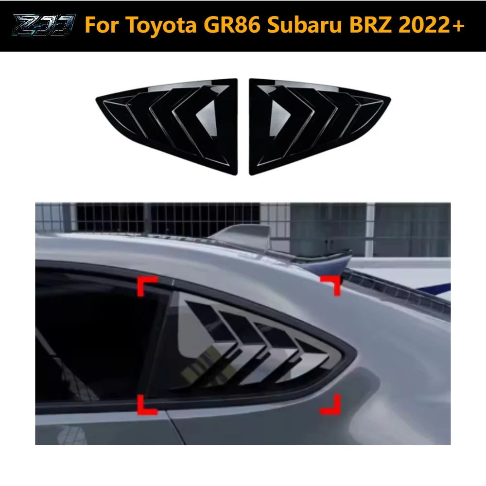 

Car Rear Louver Window Side Shutter Cover Trim Sticker Vent Scoop ABS Carbon Accessories For Toyota GR86 Subaru BRZ 2022+