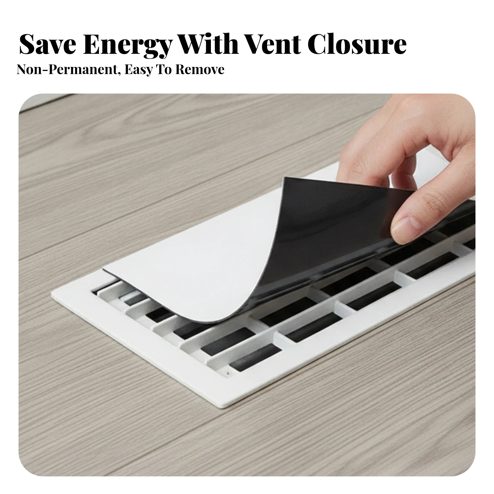Rubber Vent Cover with Magnetized Backing Cuttable Magnetized Vent Cover White Slim for RV, Bedroom