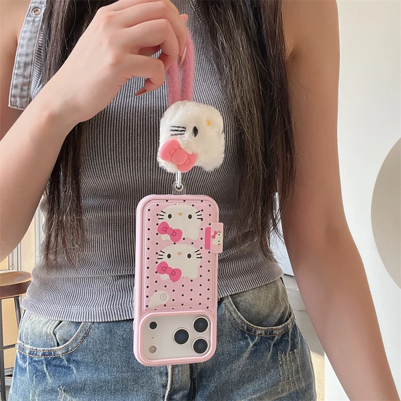 الفاخرة الوردي مرحبا كيتي الرمال المتحركة جراب هاتف آيفون 16 15 14 13 17 ProMax 15 زائد لينة مكافحة قطرة سيليكون الوفير غطاء #5