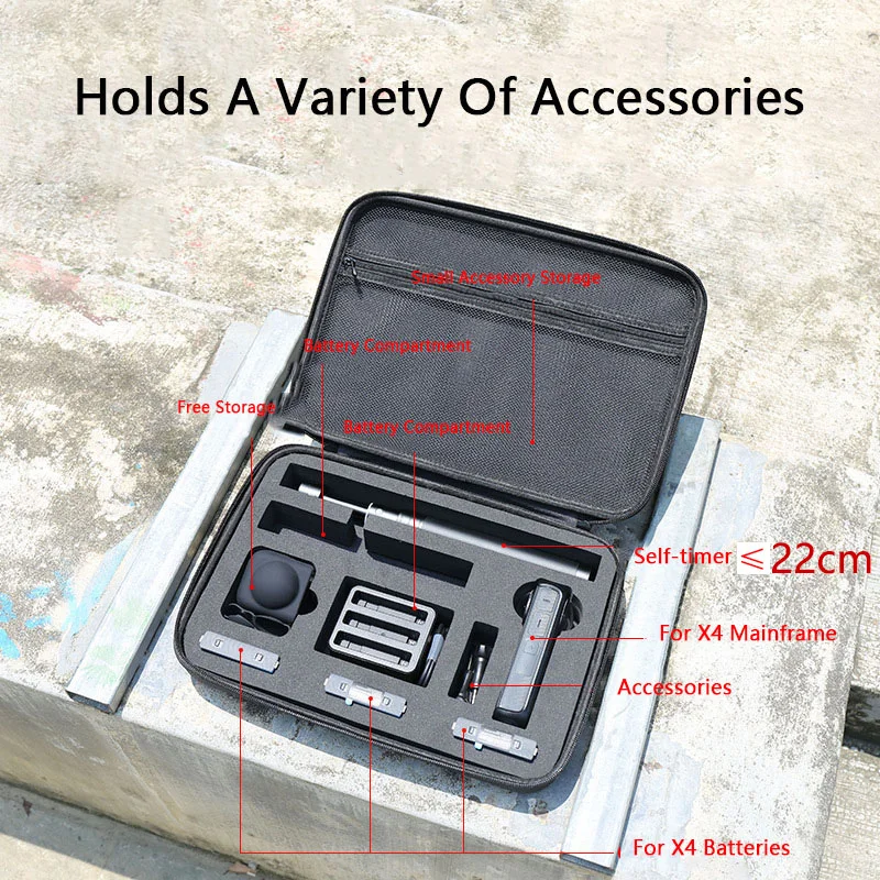 For Insta360 X4 Carry Case Large Hard Shell Storage Bag Briefcase for Insta 360 X4 Action Camera Accessory