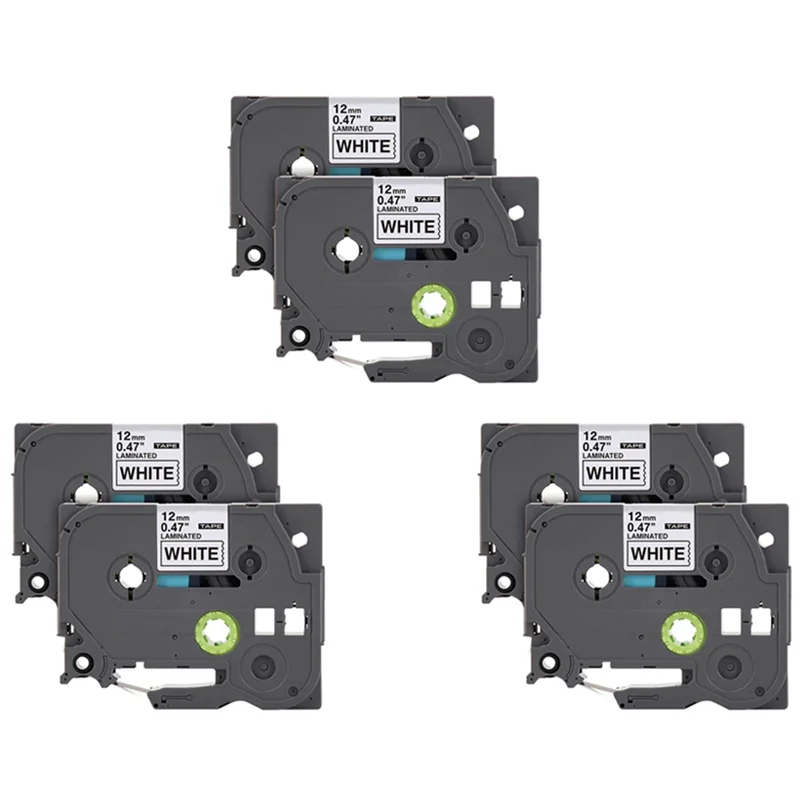 

B62B-Label Tape Replacement For Brother P-Press Tze Label Tape 12Mm 0.47 Inch Laminated 26.2 Feet Black On White(8M),6-Pack
