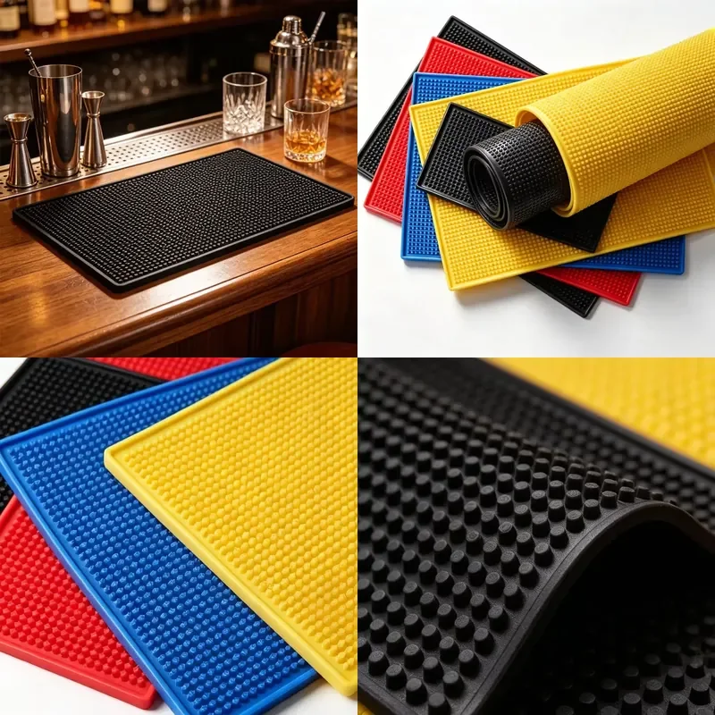 for Customized Logo Waterproof UV Proof Printing Non Slip Full Color PVC Soft Rubber Bar Mat Simple Personality Hotel