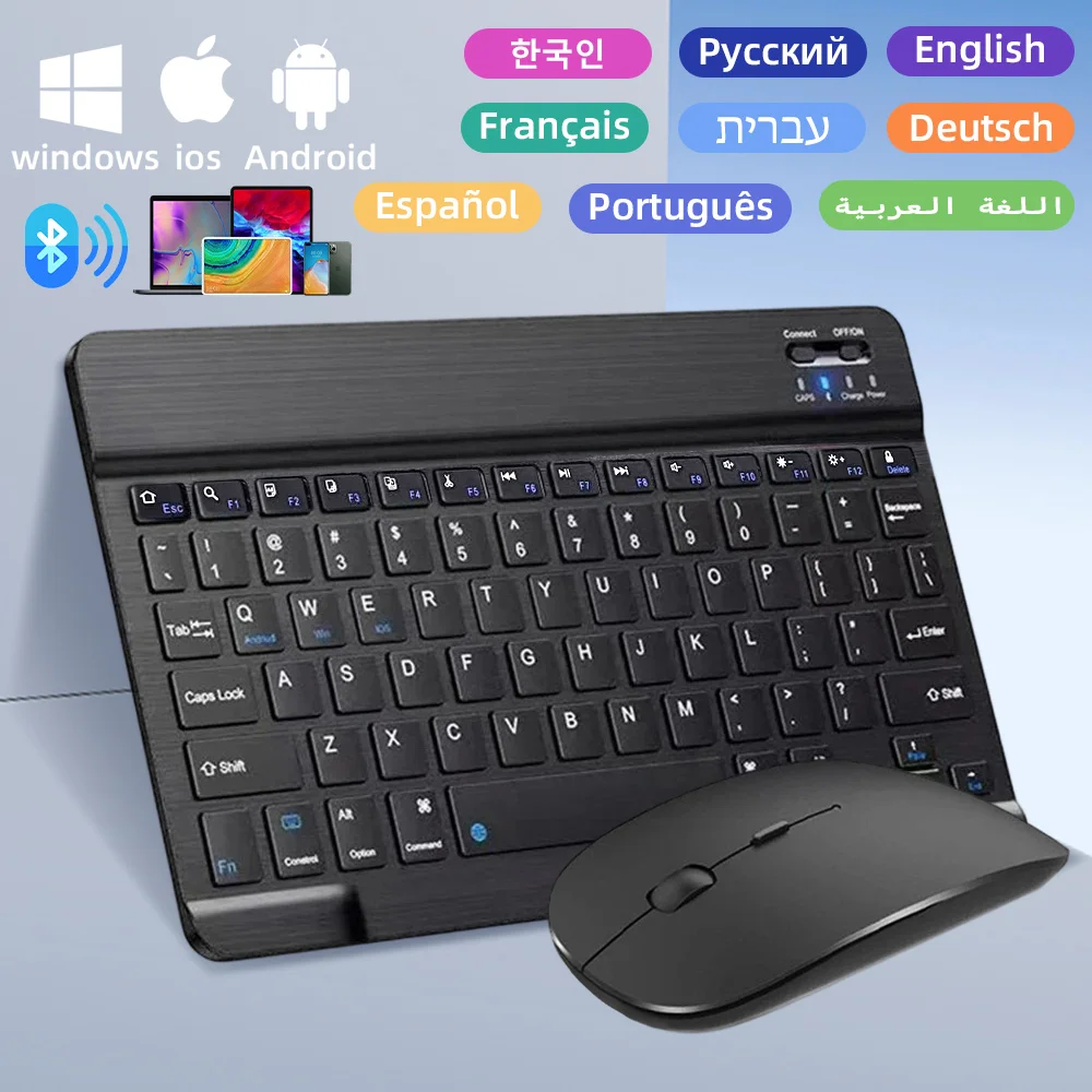

Bluetooth Wireless Keyboard For Android IOS iPad Air Pro Mini Samsung Xiaomi Multilingual Bluetooth Keyboard And Mouse