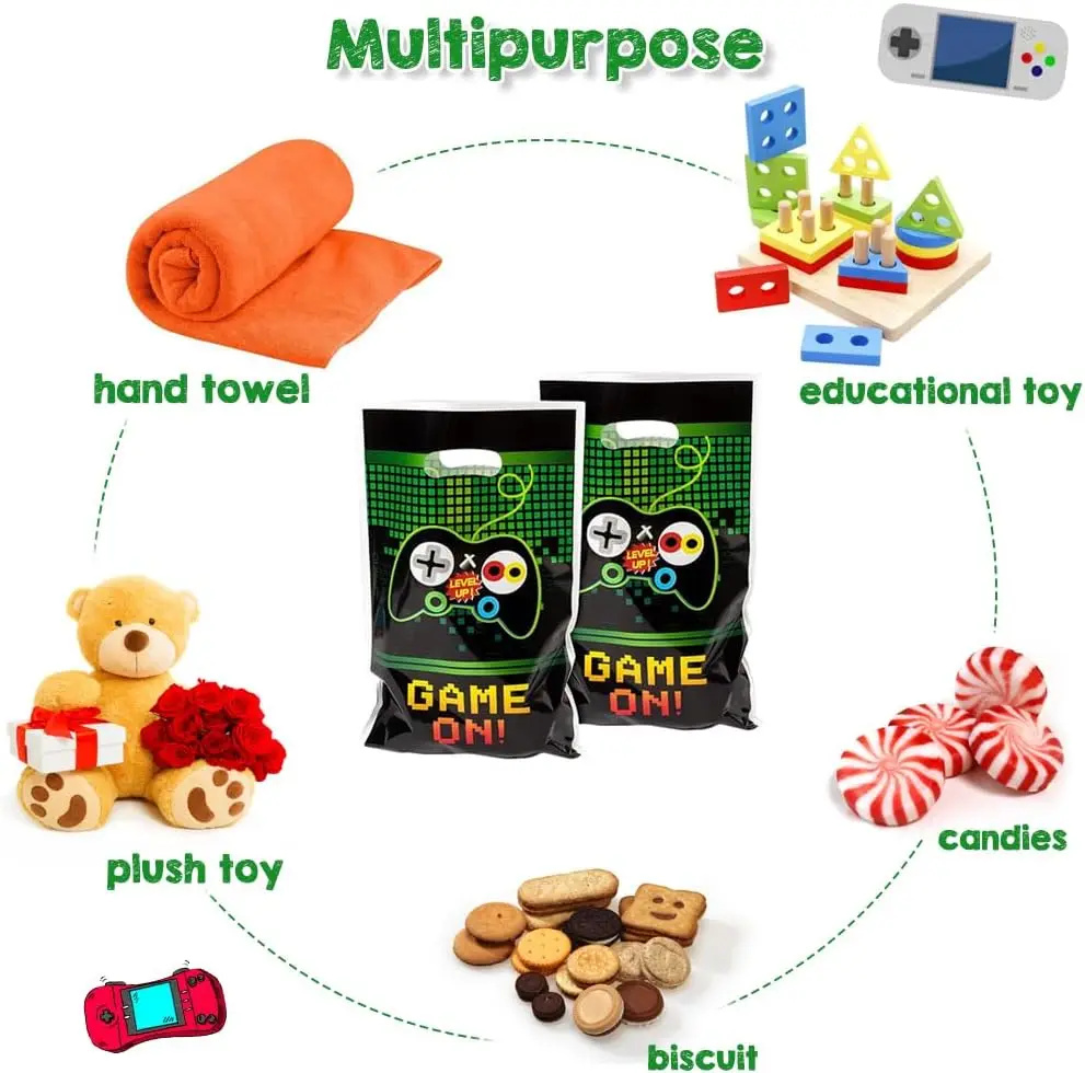 Green Video Game Gift Bags Birthday Party Decoration Game On Goodie Bags Candy Bag Baby Shower Kids Favors Gifts Party Supplies