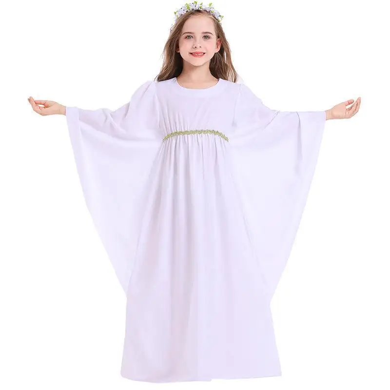 

loween Angel Devil Double Color Skirt White Dr Girl's Costume Princ Sle PU Material KTV Dr Fem Children