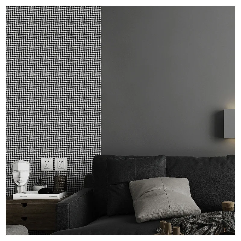 Chevron Pattern Wallpaper Cement Gray Industrial Style Nordic Geometric Multicolor Dark Gray Series Bedroom Living Room Feature