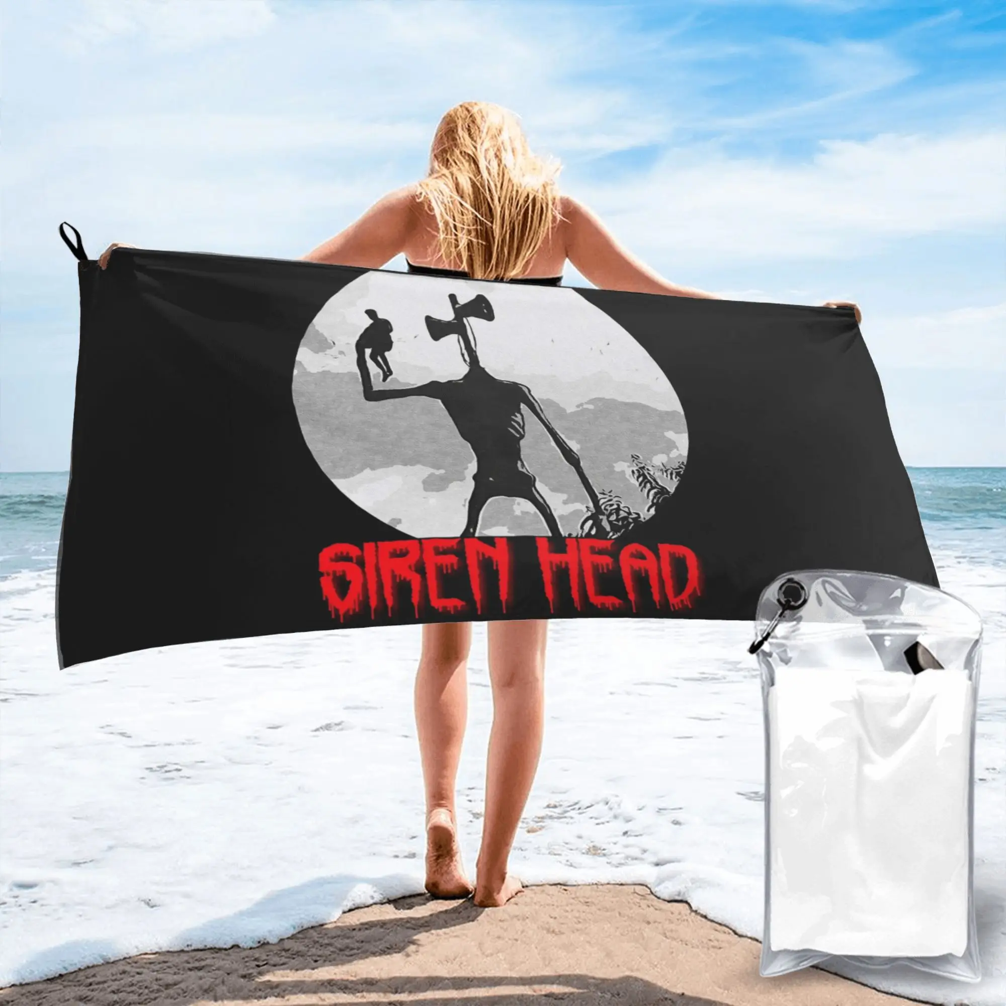 Siren Head Beach Towel Soft Microfiber Quick Dry Absorbent Quick Towels For Pool
