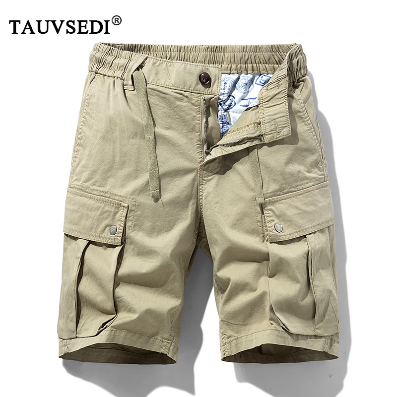 

Summer Men Cotton Cargo Shorts Mens Jogger Casual Sport Beach Solid Shorts Male Bermuda Drawstring Outdoor Shorts Pants Trousers