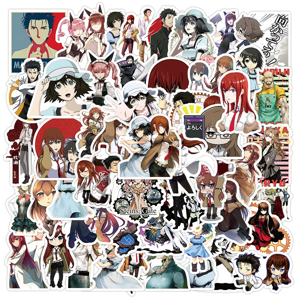 10/30/50 Stück Anime Steins Gate Spiel Aufkleber Cartoon Makise Kurisu Shiina Mayuri Aufkleber Sammelalbum Gepäck Telefon Graffiti Aufkleber