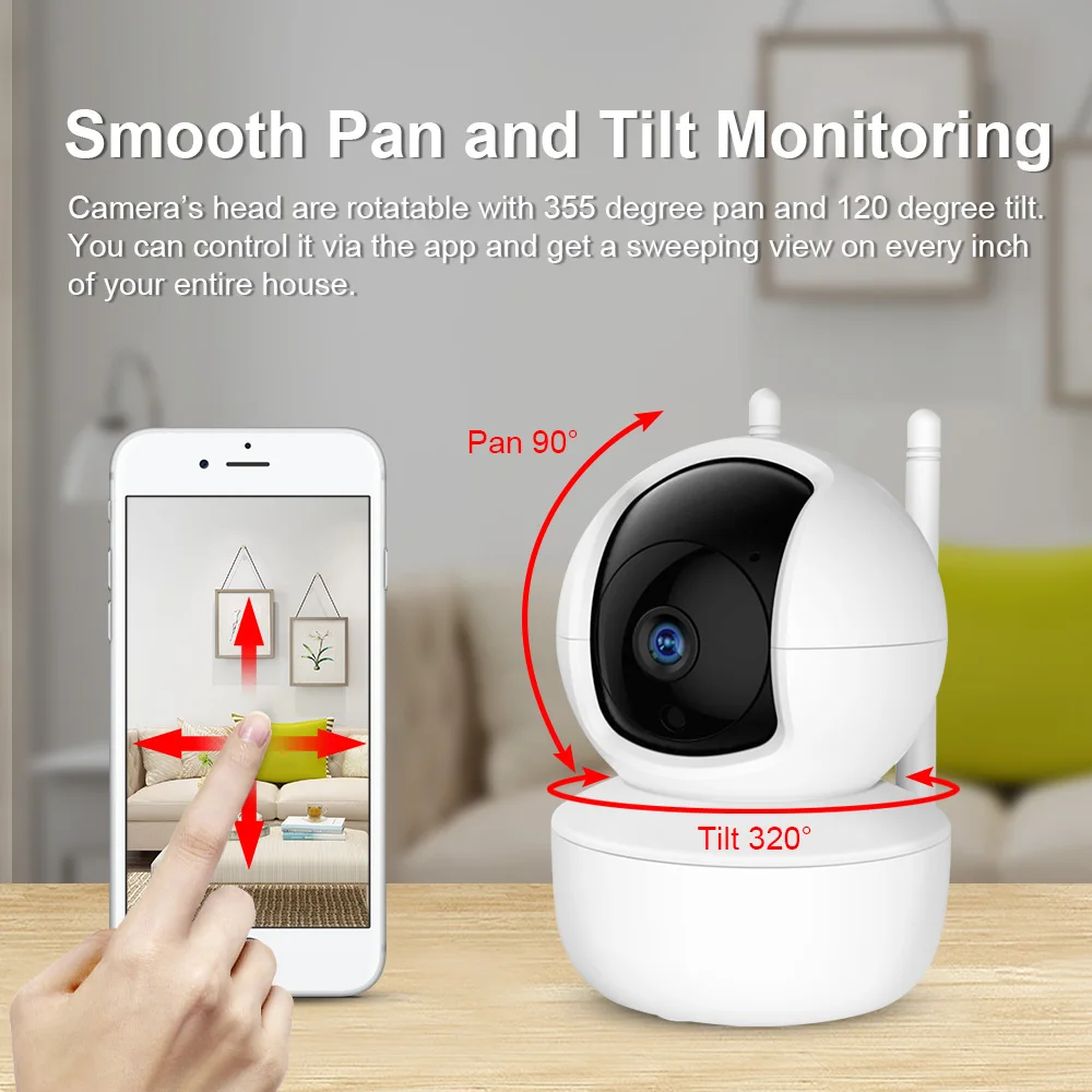 1080P Draadloze Smart Home Camera YCC365 Plus App Auto Tracking Twee Manieren Audio Beveiliging Indoor Wifi Camera 2MP