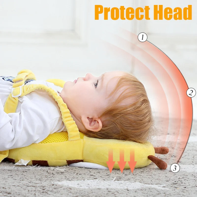 Protector de cabeza y espalda para bebé, almohada protectora para aprender a caminar, cojín Protector de cabeza anticaída, gorro para llevar dibujos