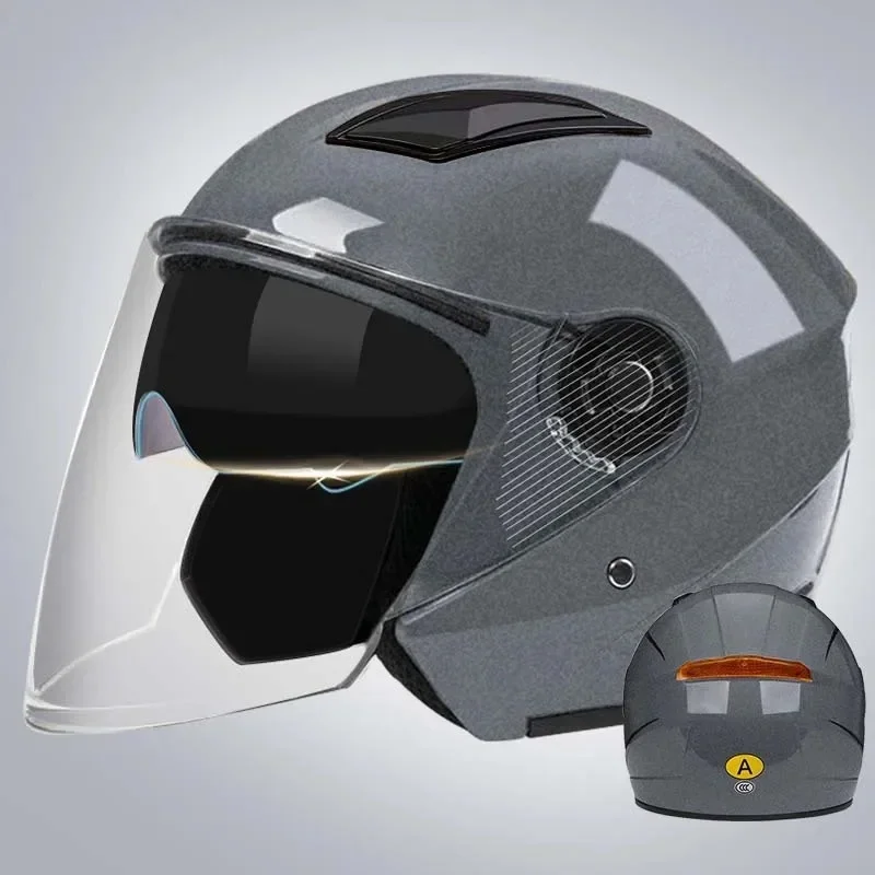 WinterWarm elektrische autohelm dubbel vizier motorfiets universele halve helm veiligheidskap vier seizoenen herkennen door 3C Clipper Whal