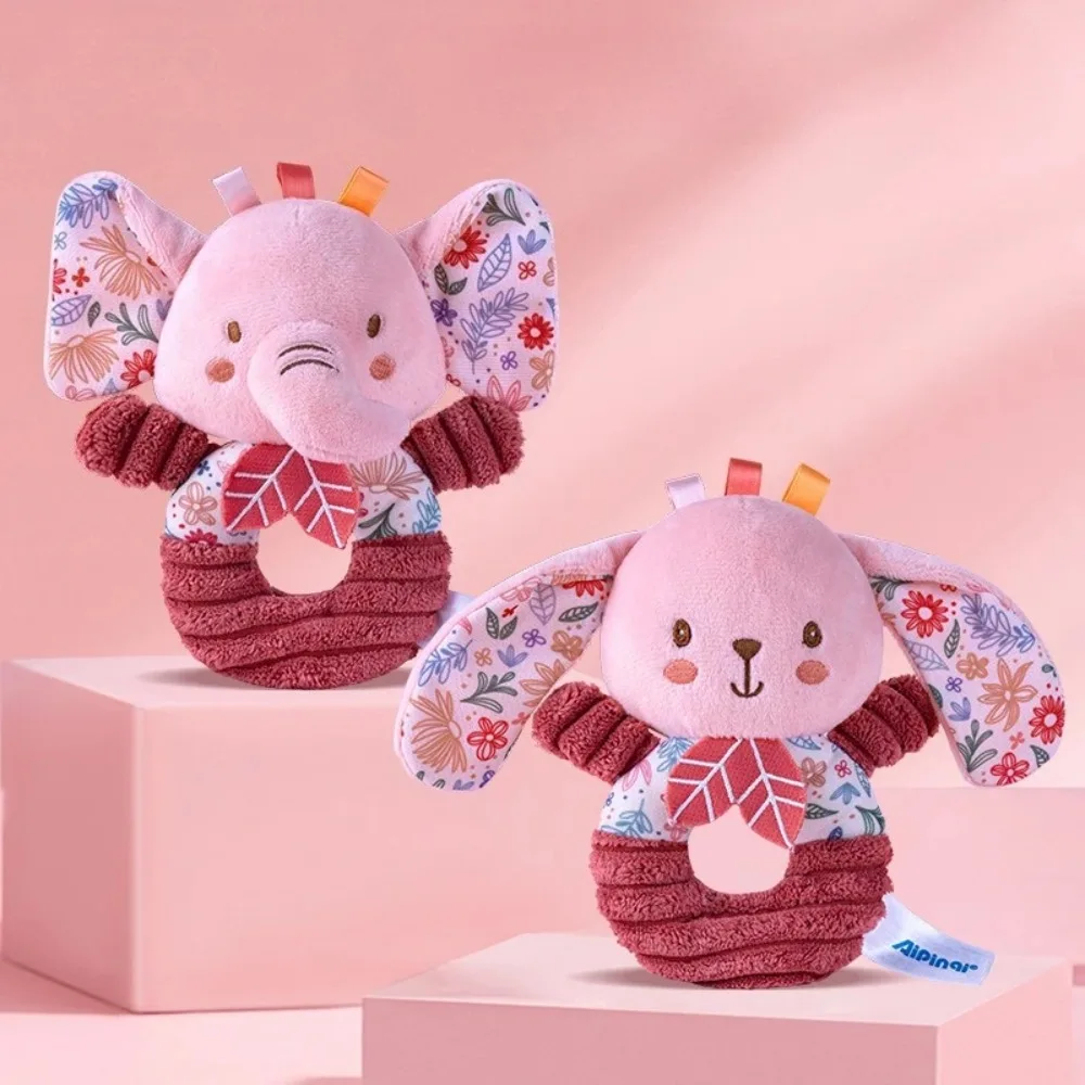 Nuovo giocattolo di peluche neonato con anello a manovella rosa, campana ad anello a mano per bambini da 0 a 1 anno, adatto per il regalo di Capodanno del bambino