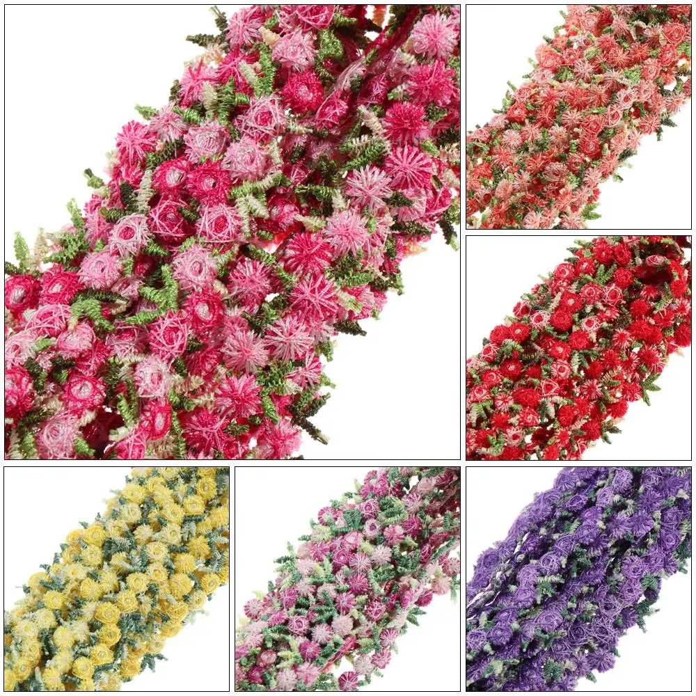 

Decor Polyester Wedding Dress Flower Lace Trim Embroidered Water soluble Ribbons Fabric Trim