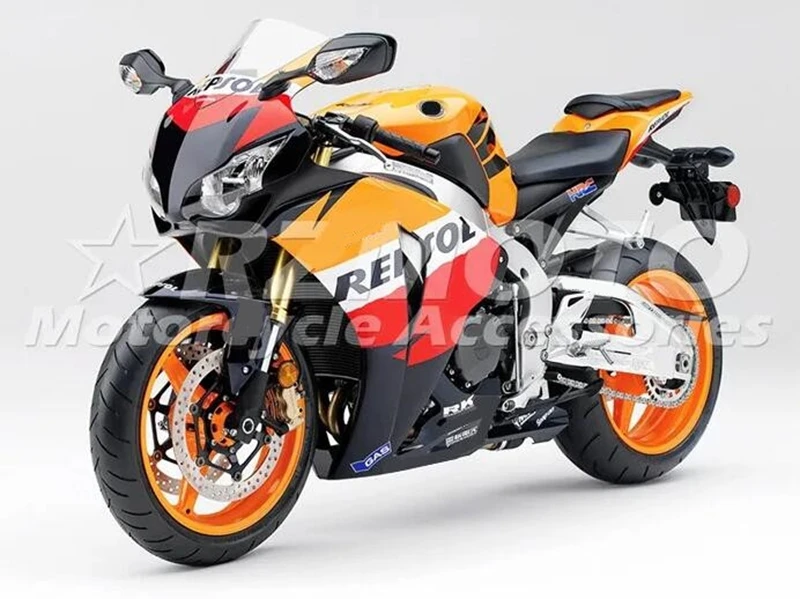 4Gifts Nuovo ABS Kit carene complete per moto adatto per HONDA CBR1000RR 2008 2009 2010 2011 Set carrozzeria personalizzato Nero Arancione Rosso