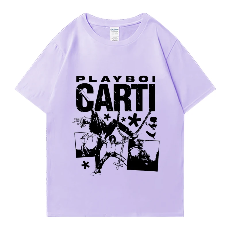 Playboi Carti Concert 2024 vintage Graphic black T shirt Men Women Hip Hop streetwear Unisex 100% Cotton short sleeve T-shirts image 4