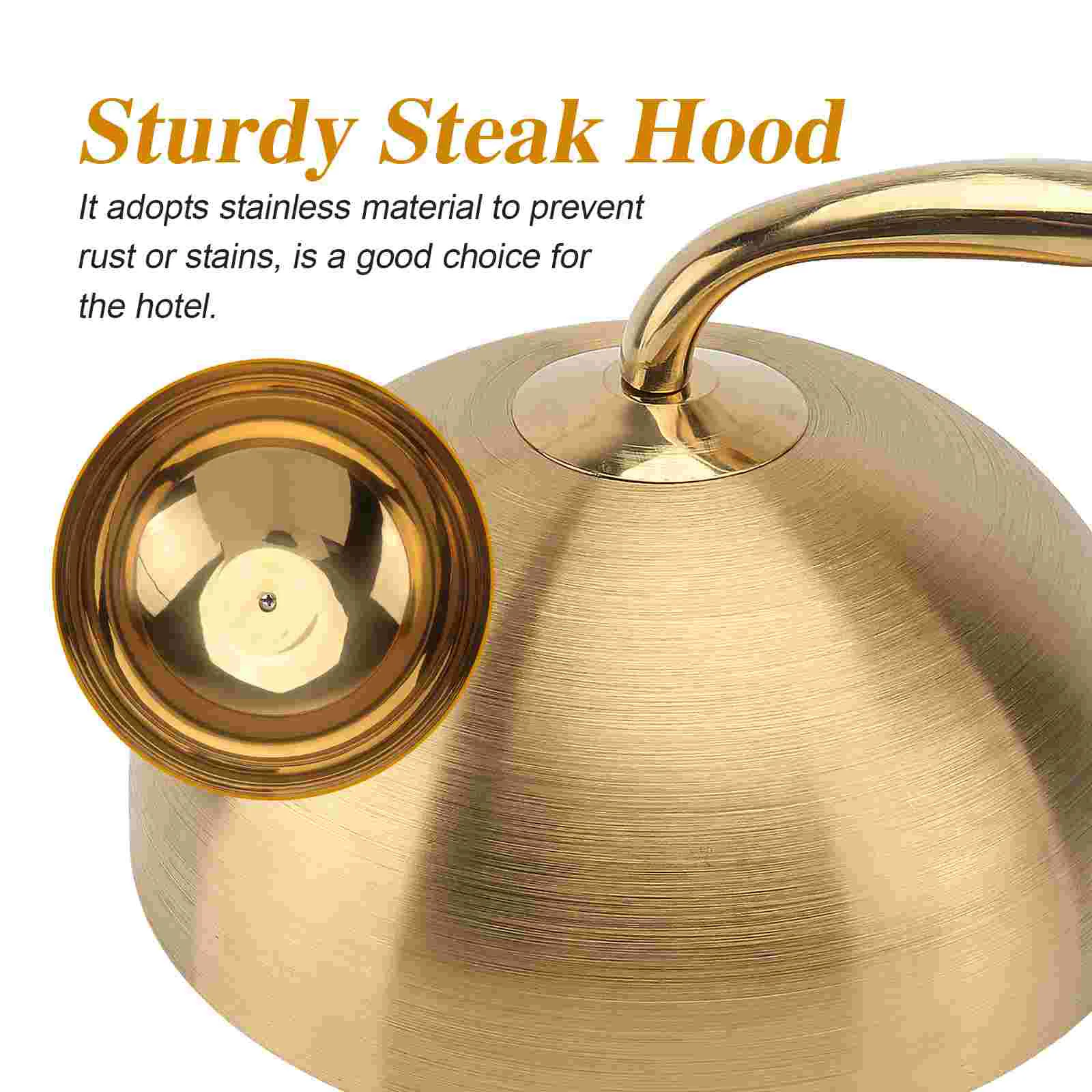 

Steak Cover Sturdy Hood Baking Dish with Lid No Magnetic Iron Plate Household Burgers Stainless Steel Set Food
