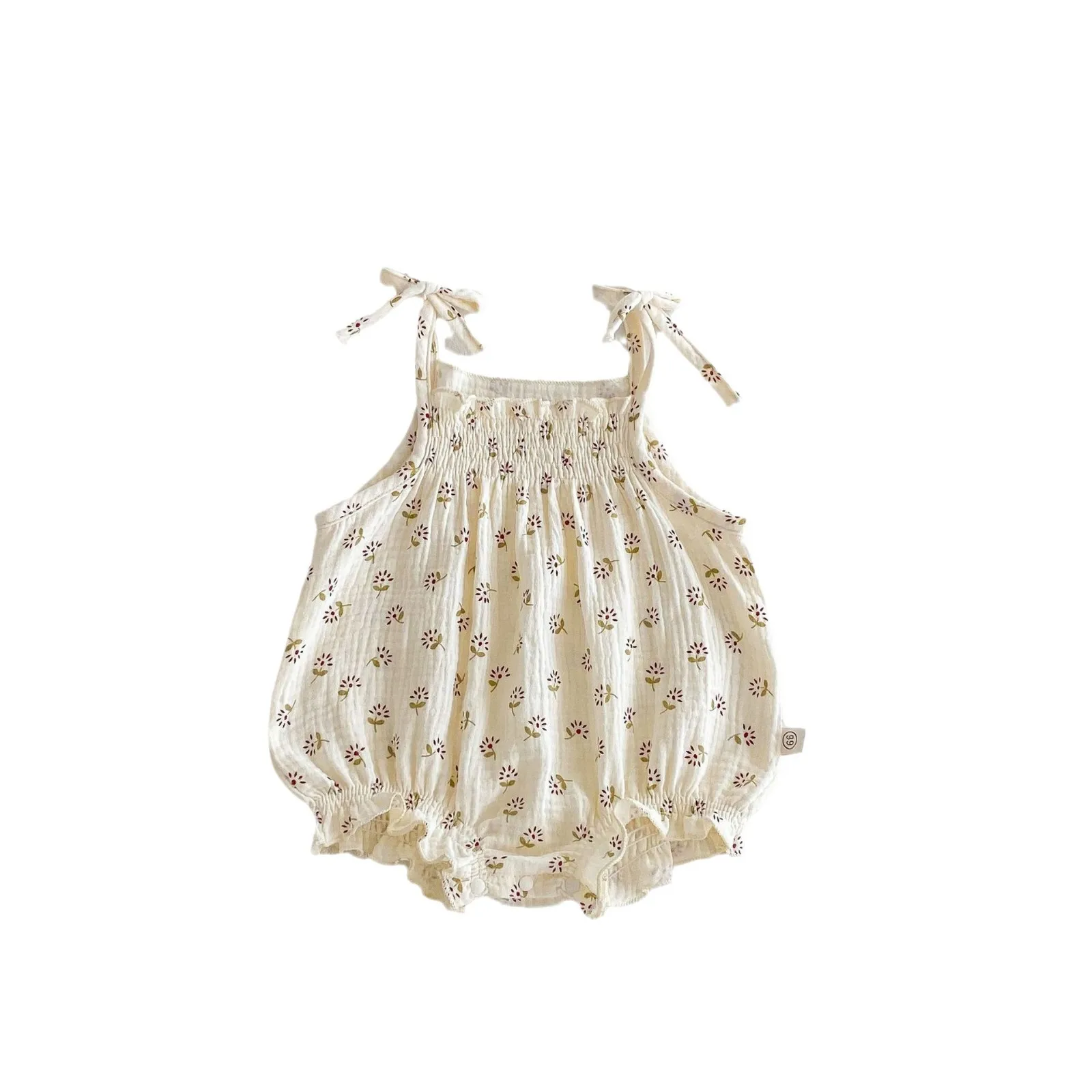 2025 Summer New Baby Girl Sleeveless Sling Bodysuit Cotton Infant Cute Floral Thin Sweet Jumpsuit Newborn Toddler Clothes 0-24M