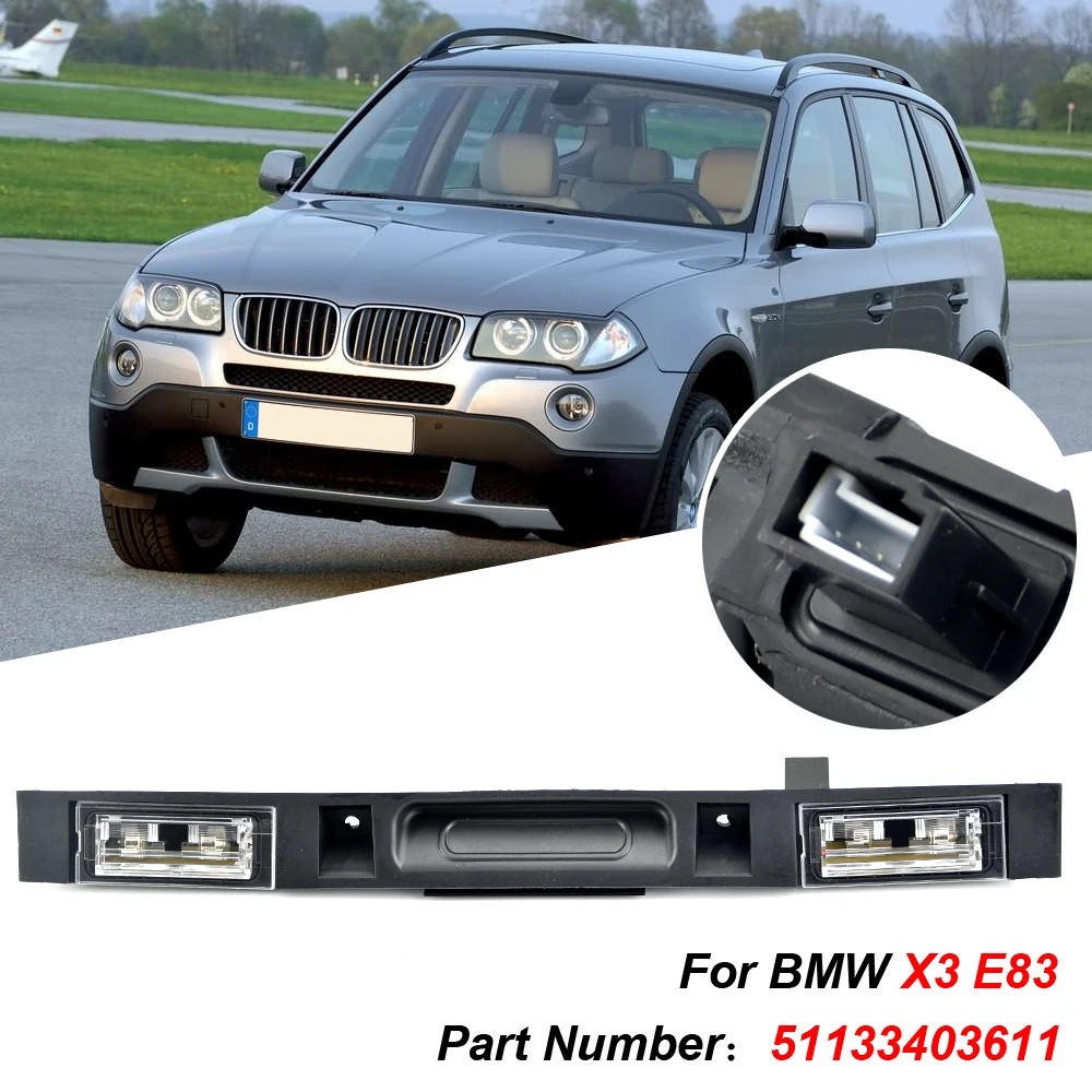 1PC Touring Boot Trunk Lid Rear Handle With Key Button For BMW X3 E83 51133403611 Black Lid Rear Handle ABS Exterior Car Parts