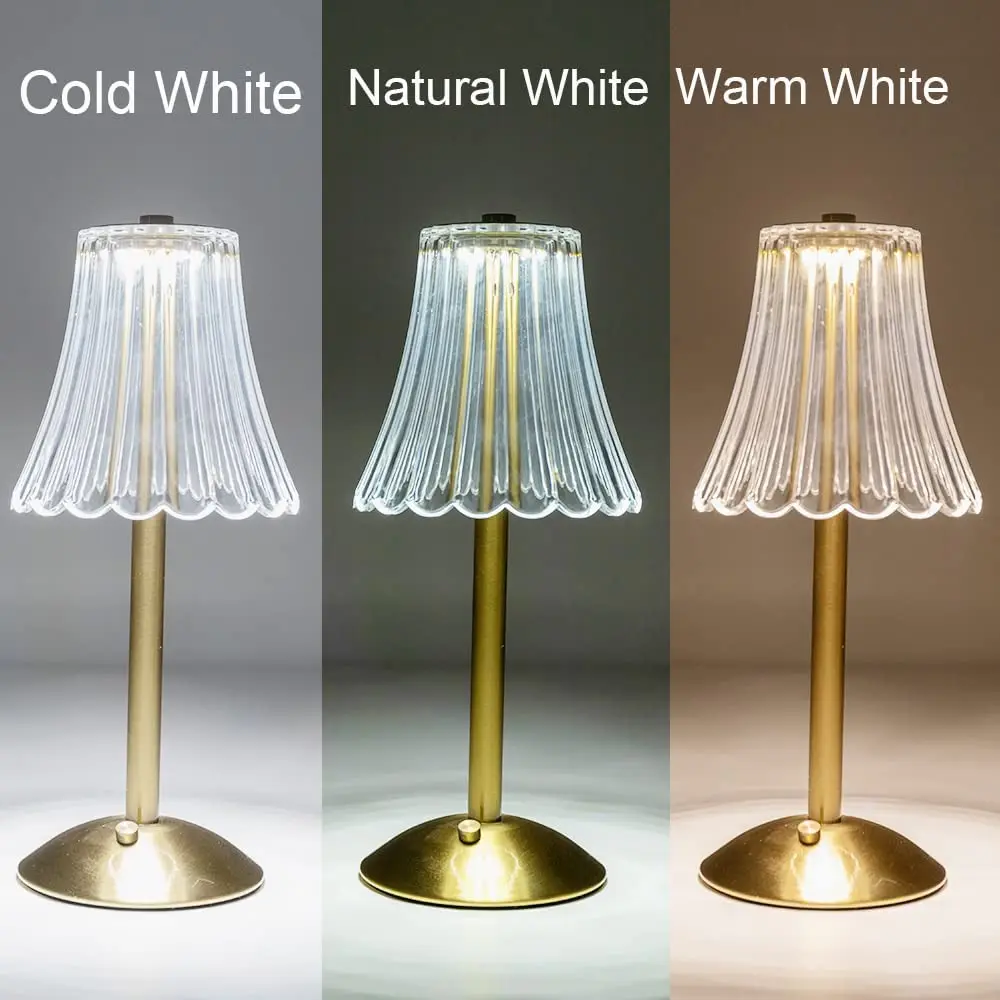 Lampada da tavolo in cristallo Touch 3 colori dimmerabile luce notturna lampada da tavolo con ricarica USB Clear Diamond Bar Decor per ristorante/Hotel/casa