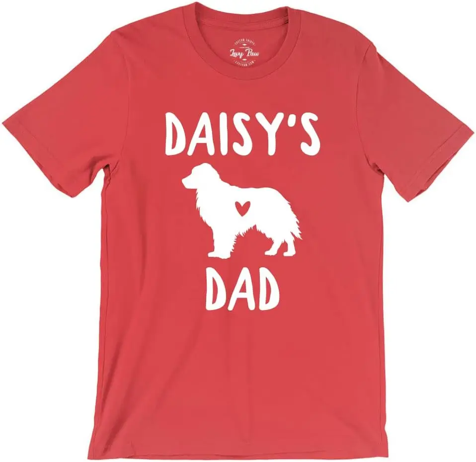 Personalized Dog Breed & Name T-Shirt for Men Cute Dog Dad Shirt Funny Dog Dad Gifts Multiple Colors