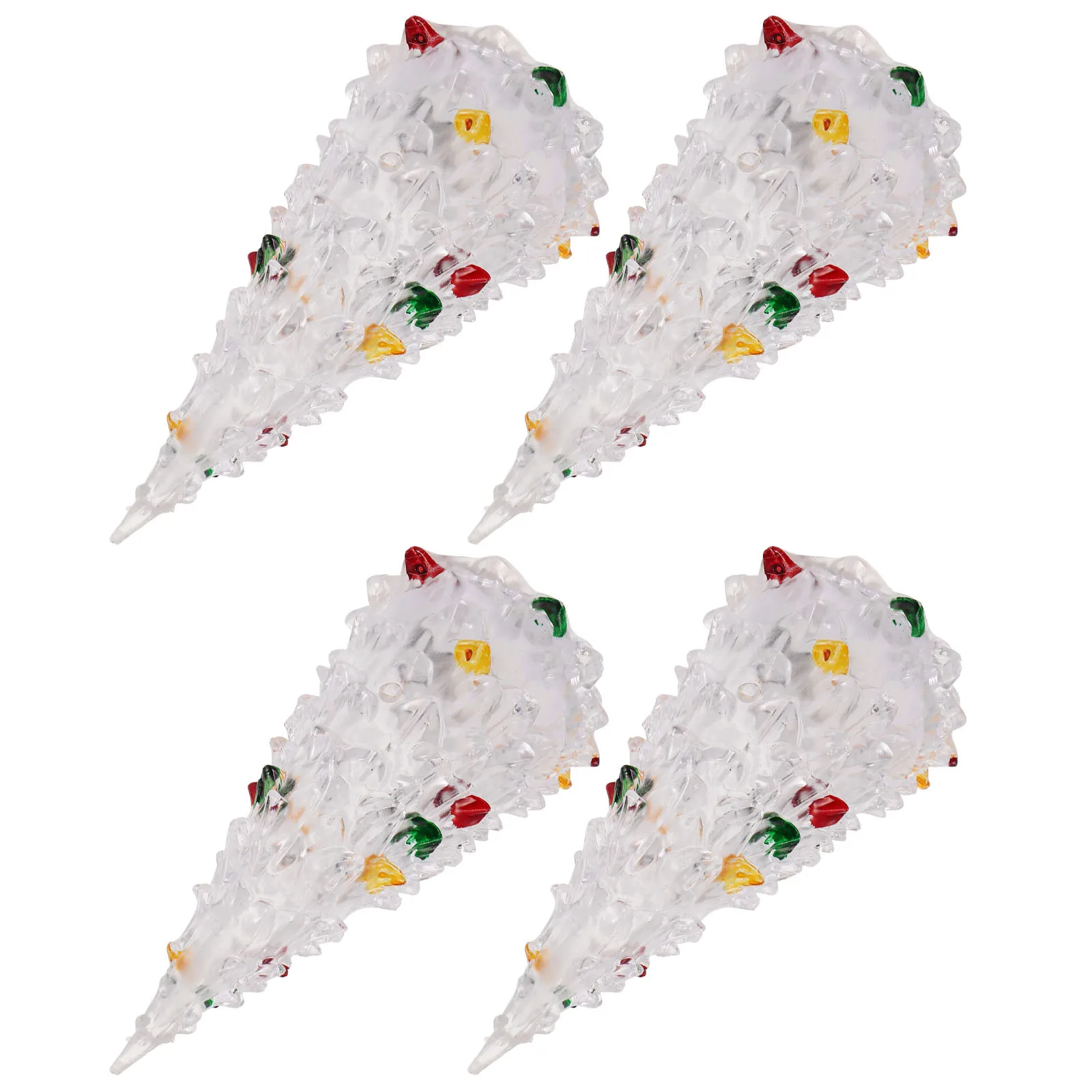 

4Pcs Colorful Christmas Tree Painted LED Design Creative Tree for Home Decor Festive Atmosphere Gift for Family Friends Kids