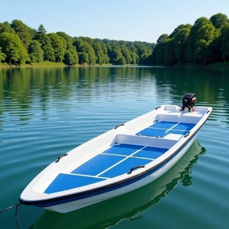 Double-layer thickened fiberglass boat fishing boat self-drainage boat live water warehouse speedboat can be equipped with motor