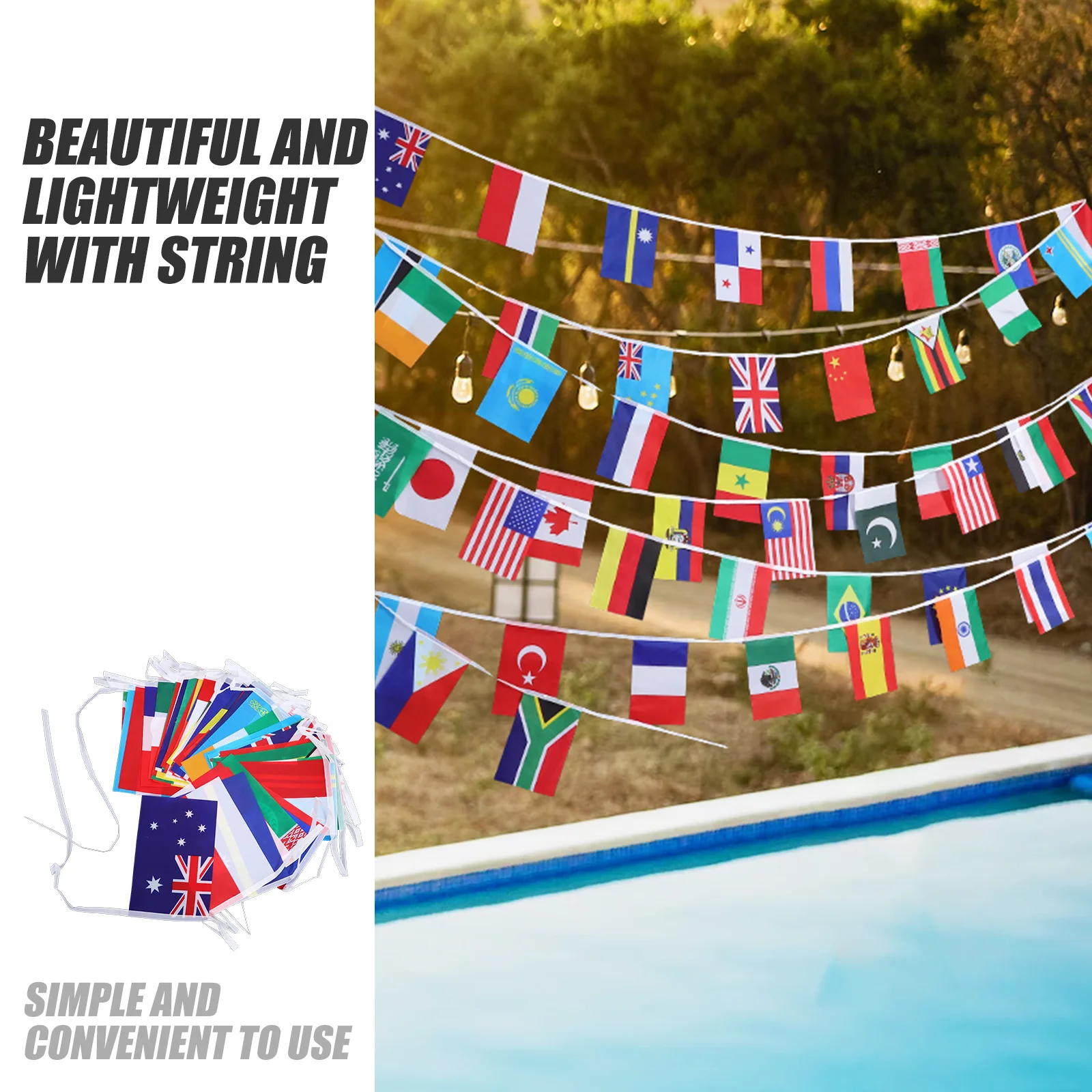 

Different Countries String Flag Polyester International Bunting Banner Party Decoration Sports Event Hanging Banner