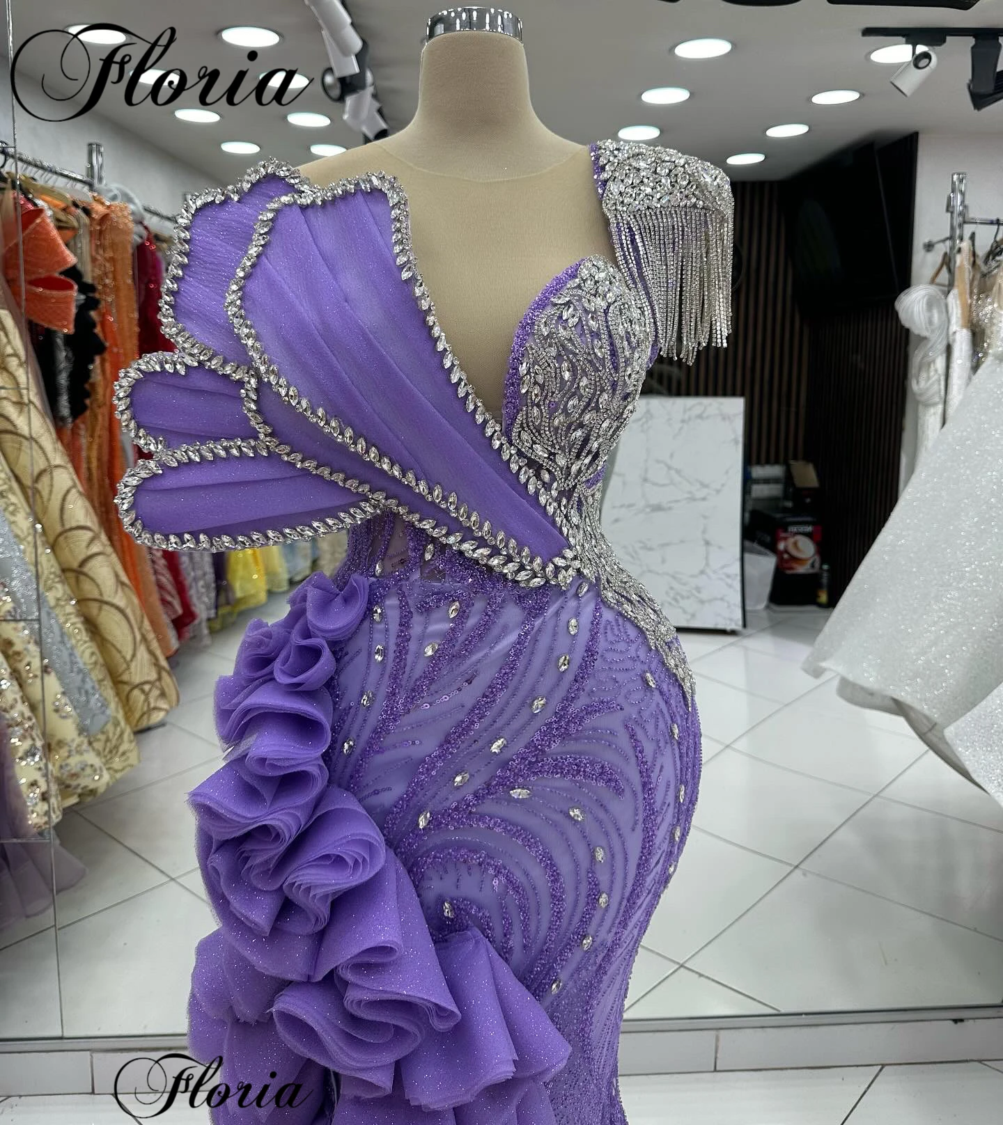 2025 New Fashion Purple Evening Dresses Mermaid Elegant Celebrity Dresses With Side Slit Robes De Soirée Photography Dresses