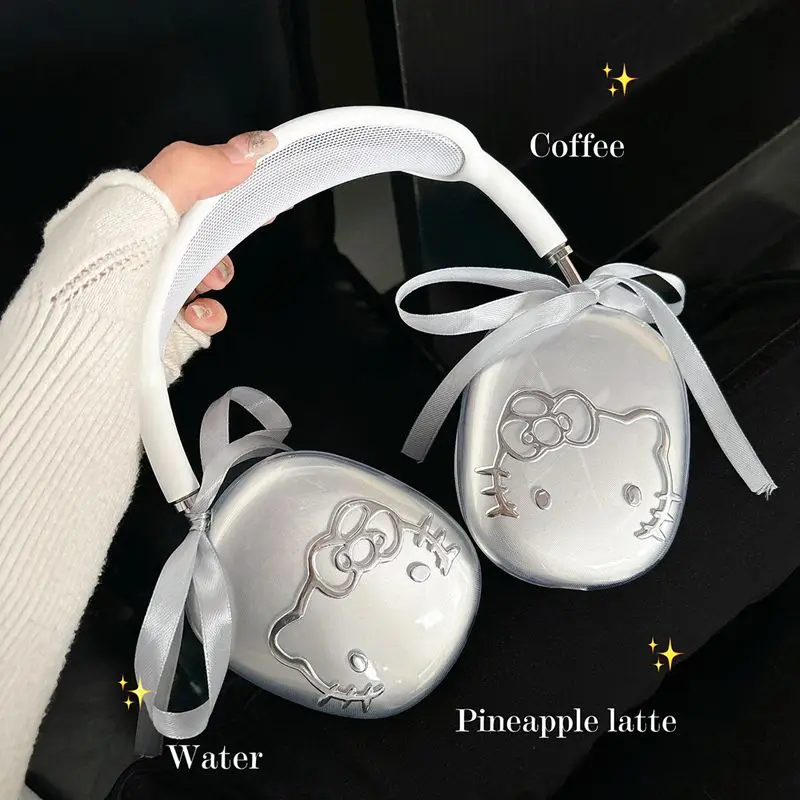 

Защитный чехол для наушников Sanrio Hello Kitty для iPhone AirPods Max, прозрачный, мягкий, милый, новинка 2026 года