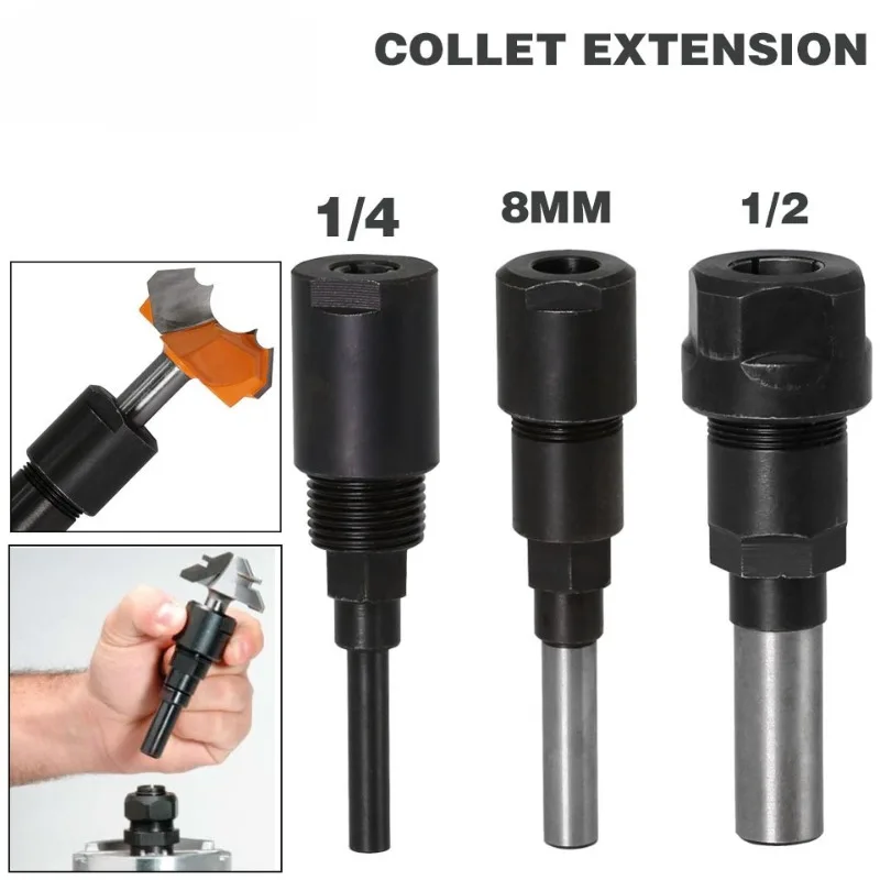 1 unidad de varilla de extensión multifunción de alta calidad con vástago de 6mm, 1/4'', 8mm, 12mm, 1/2'' para fresadora, máquina de grabado y carpintería