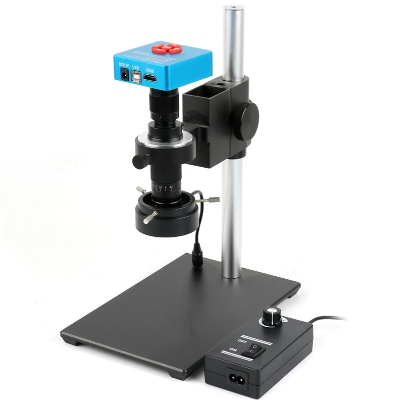 150X Zoom 4K 66MP HDMI USB TF PC TV Parfocal Optical Video Microscopy Camera PCB Repair Soldering Industry Microscope Set Tools