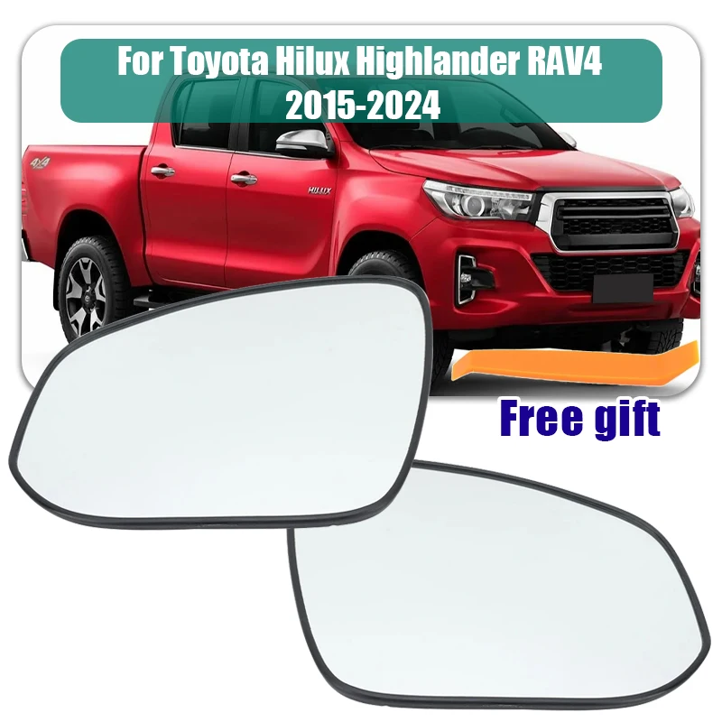 

Glass rear view mirror with Heated/Blind spot, rear view mirror with For Toyota Hilux，Highlander， RAV4， FORTUNER 2015 - 2024