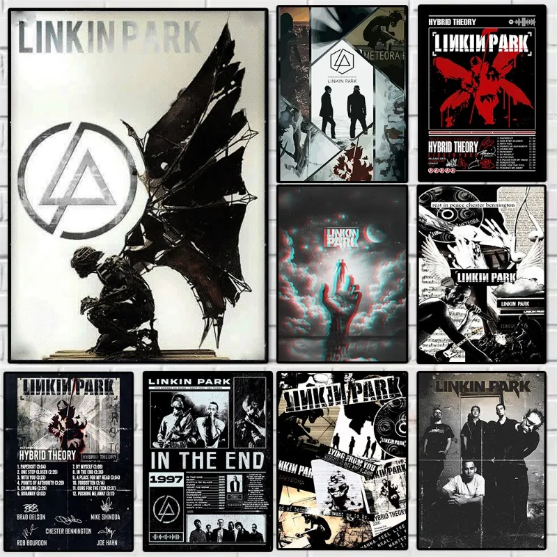 Póster Vintage de la Banda de Pop Rock Linkin Park, Pintura en Lienzo de Álbum Musical de Cantante Famoso, Cuadro Decorativo para Sala de Estar y Hogar