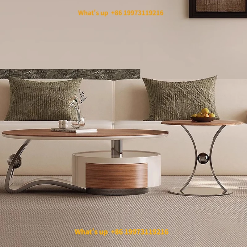 2026 Solid Wood Creative Coffee Table  Ancient Style Designer Living Room Small Apartment Walnut Veneer Te a Table BJ-8093