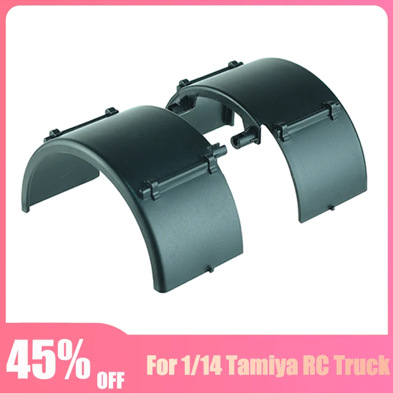 1 Pair Black Plastic Fender for 1/14 Tamiya RC Truck Trailer Tipper Scania 770S MAN F2000 Actros Volvo JX Car Wheel