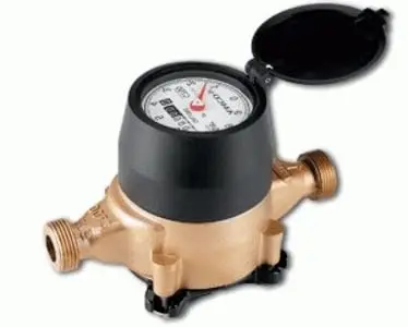 Direct Read Bronze Meter w/ Couplings - Measuring in Gallons