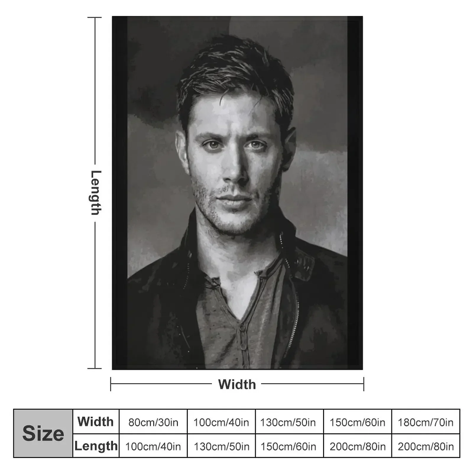 portrait of dean winchester Throw Blanket Multi-Purpose sofa bed Moving Blankets