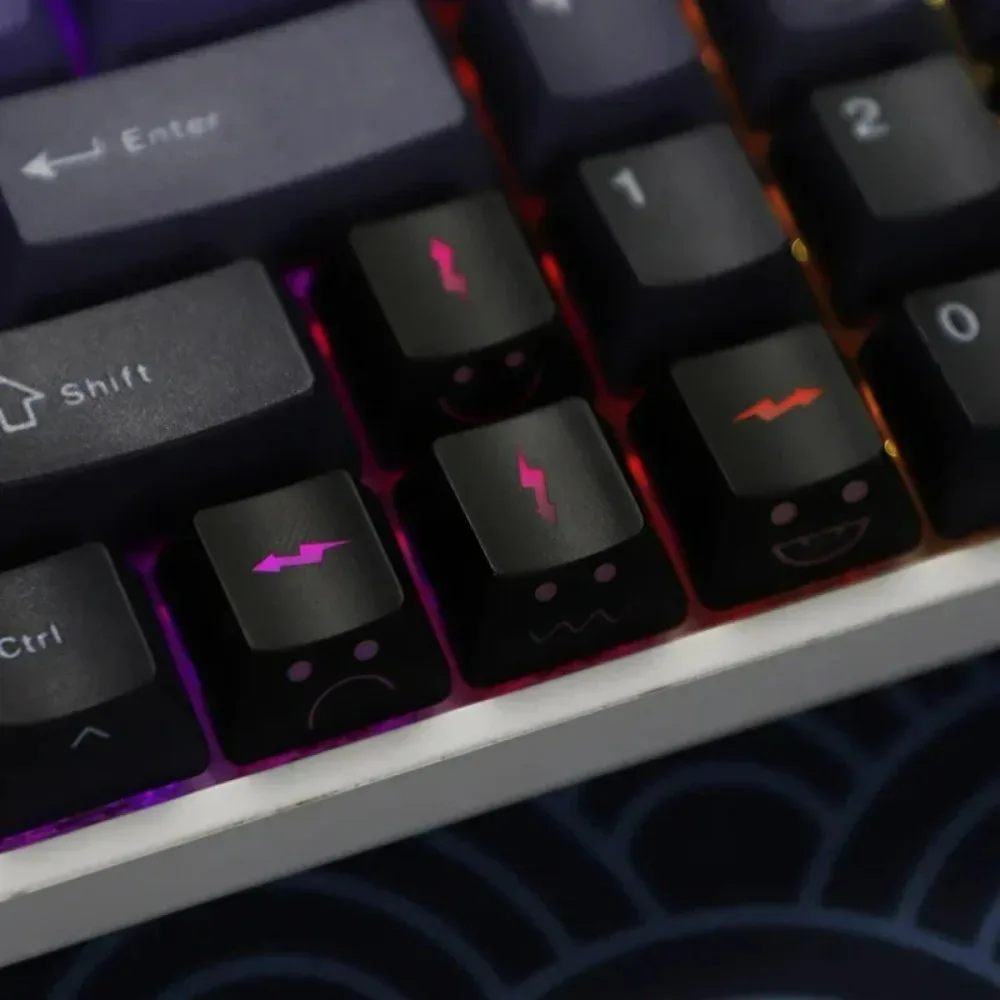 2026 New Cute Emo Keycap Set WASD Arrow Broadside Lighting Key Cap for Mechanical Keyboard Compatible with MX Switch