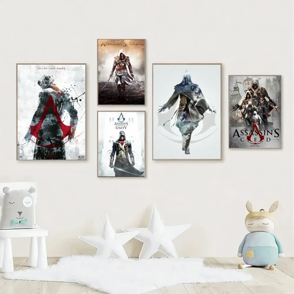 1pc Game Assassin S Creed Poster Stickers Home Decor Aesthetic Art Mural Room Decor Digital Painting Living Room Bar