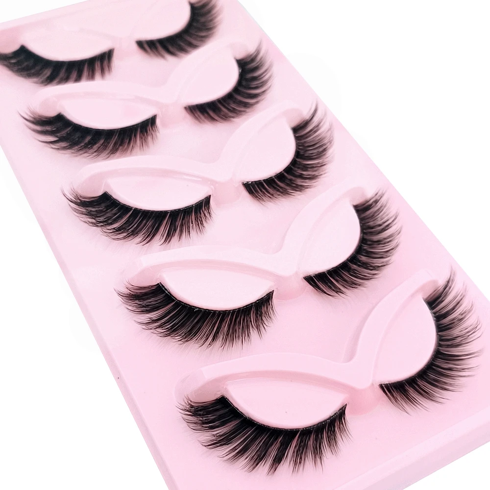 HBZGTLAD 見えないバンド キャットアイラッシュ フェイクミンクまつげ ウィングエンド アイロングフェイクまつげ ナチュラルロングフルストリップまつげ