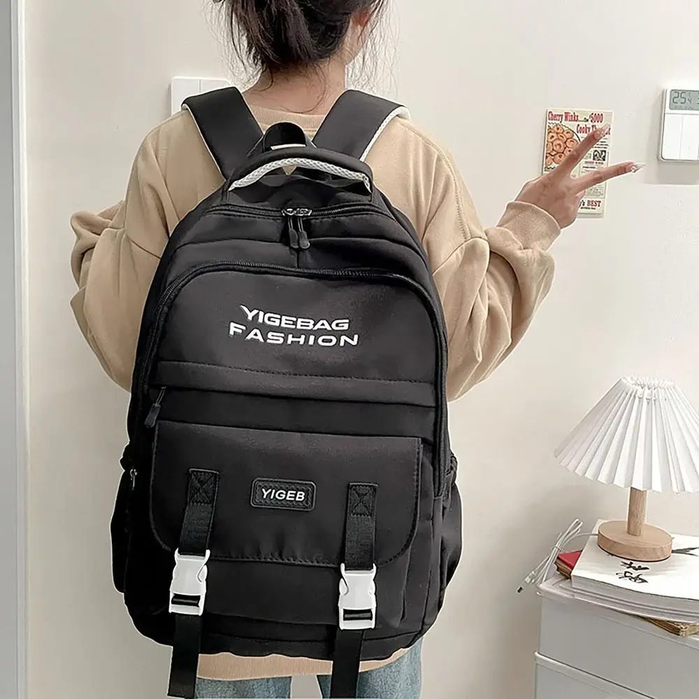 Mochila de grande capacidade com alça ajustável, almofada traseira respirável, mochila versátil, bolsa de computador impermeável para estudante