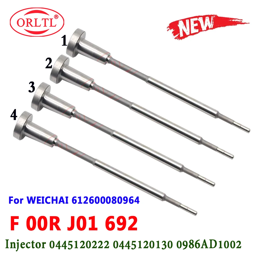 ORLTL 4 PCS F00RJ01692 Diesel Injector 0445120130 0445120222 Valve F00R J01 692 Fuel Auto for WEICHAI 612600080964 612600080618