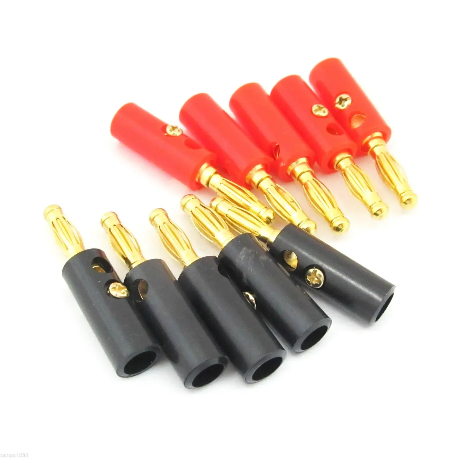 500pcs Screw Banana Plugs Audio Speaker Cable Wire Lead Pin  Connectors Gold Plated Adapter 4mm Black Red Special offer