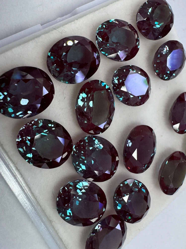 

Lab Grown alexandrite stone oval cut color change stone gemstone for diy jewelry making with certificate