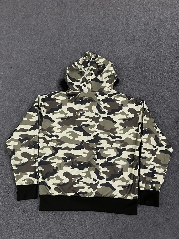 Winter Camouflage Pattern Hoodie women's Warm Fluffy Fur Collar sweatshirt Casual Trendy Hooded zip-up 2025 New woman clothing