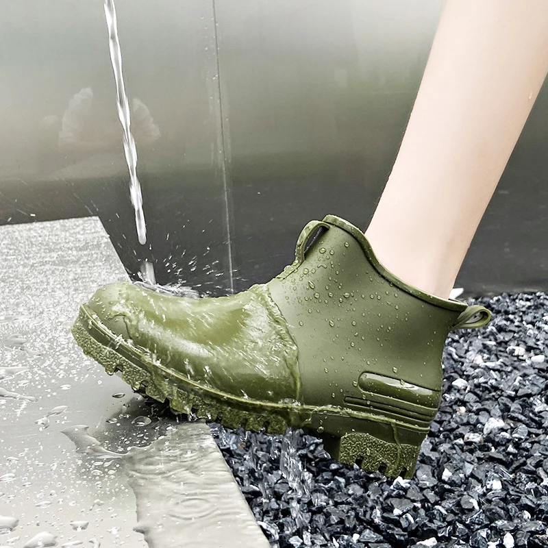 Mode Heren Enkelregenlaarzen Schoenen Tuin Werk Overschoenen Vissen Regenlaarzen Liefhebbers Waterdichte Regenschoenen Studenten Schoenen